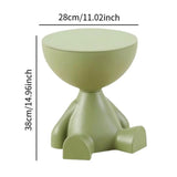 Side End Table Flat Head Figurine Small Cartoon Statue Ornament Sofa Edge Table for Household Coffee Table Living Room Corner