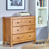 Rustic Ridge Farmhouse 3-Drawer Nightstand,Night Stand with 3 Drawers Dresser,Wooden Dresser with Round Metal knobs