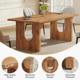 Tribesigns Modern Dining Table for 6 to 8 People, 71" Large Kitchen Dining Table with Wood Pedestal Base,