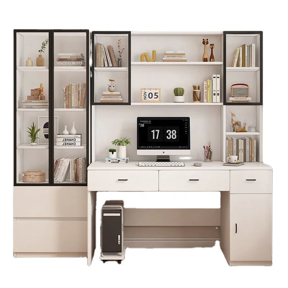 High-quality Simple Children's Study Table Wooden Desk with Bookcase Bookshelf Office Computer Desk Student Study Table