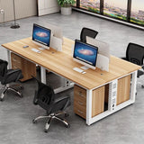 Office Furniture Computer Table Design Executive Modern Desk With Cabinet And Drawers Large Storage Space Workstation For Staff