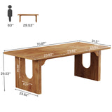 Tribesigns Modern Dining Table for 6 to 8 People, 71" Large Kitchen Dining Table with Wood Pedestal Base,