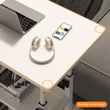 Double-Layer Office Desk Movable Bedside Computer Lazy Table with storage shelf Laptop Height Adjustable Bedroom Desk lift table