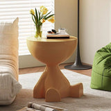 Side End Table Flat Head Figurine Small Cartoon Statue Ornament Sofa Edge Table for Household Coffee Table Living Room Corner