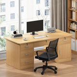 Office Furniture Computer Table Design Executive Modern Desk With Cabinet And Drawers Large Storage Space Workstation For Staff