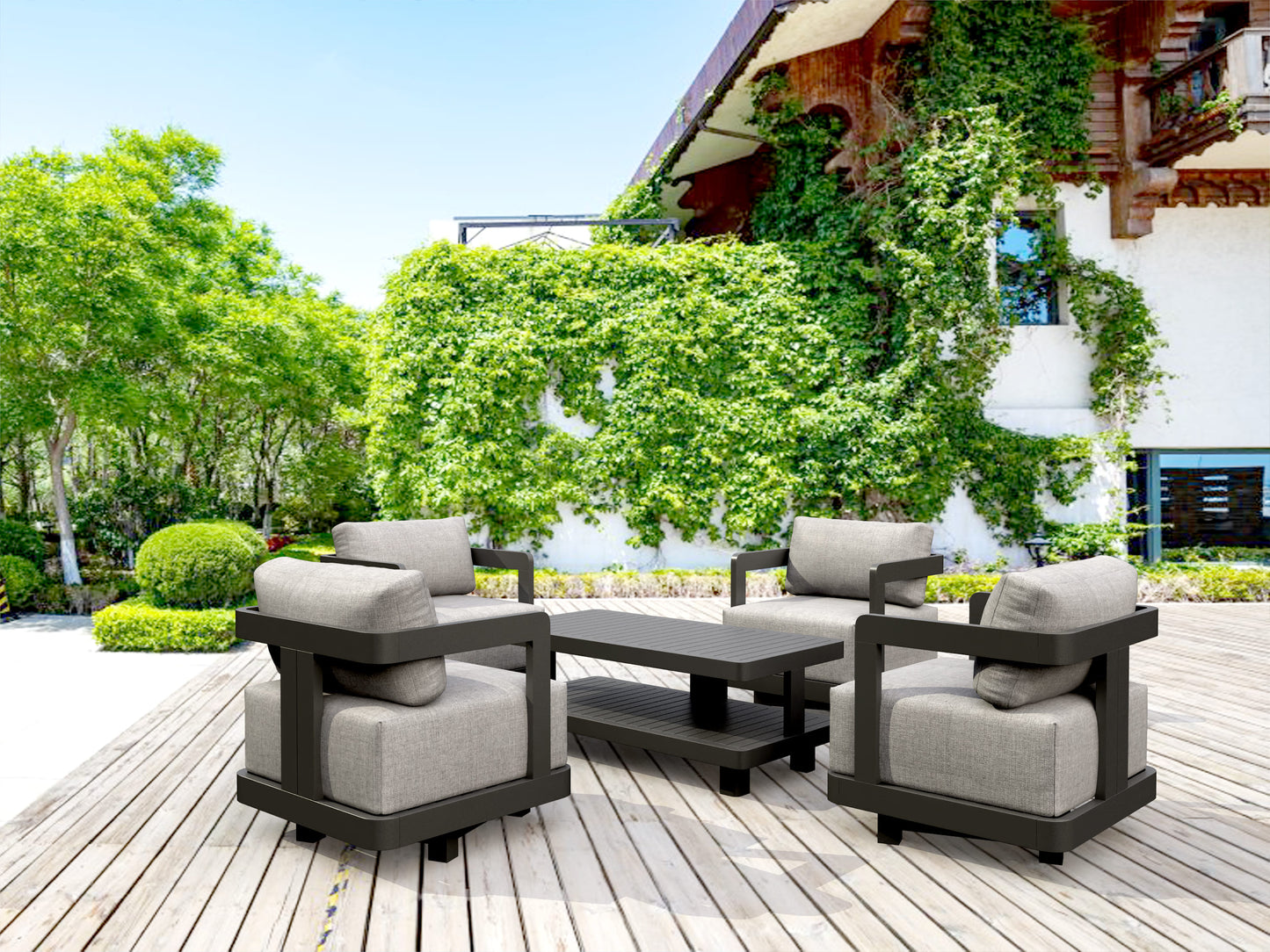 SET-904-AL 5-PC GRANADA ALUMINUM DEEP SEATING