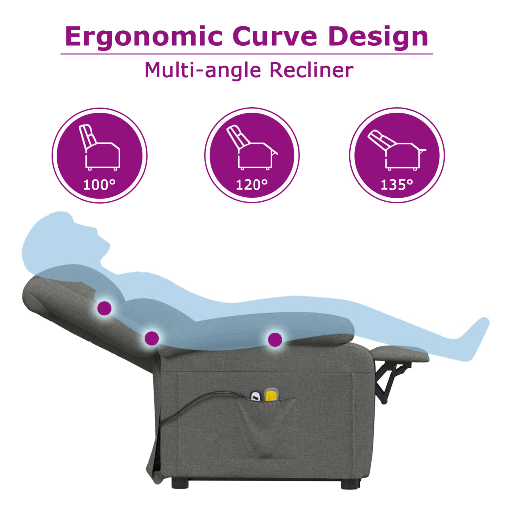 Massage Recliner Cream Fabric