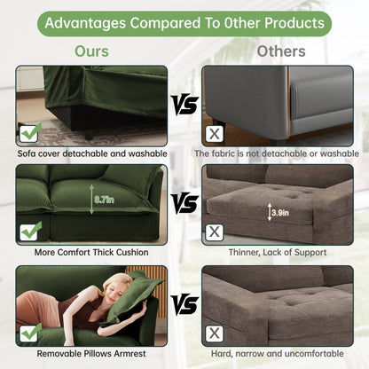 Modern 3 Seater Slipcovered Sofa