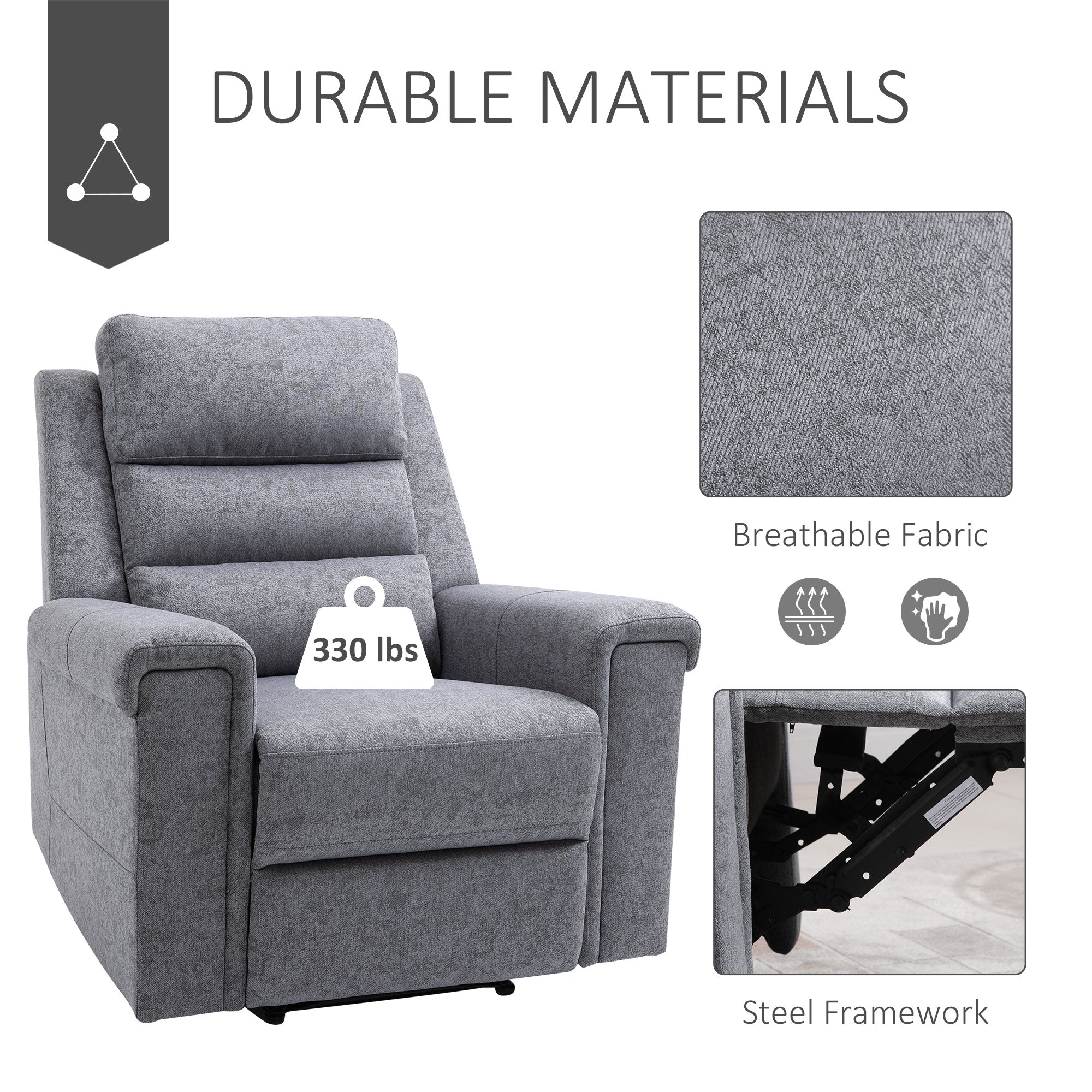 Modern Recliner Chair Single Sofa Home Theater Seating with Overstuffed Armrest and Back