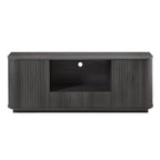 64 Inch Wavy TV Stand, Rounded Sideboard, Storage Cabinet  Wooden Vertical Stripe Cabinet For Living Room Bedroom Entryway Black,64W X 15D X 24H.