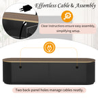 VIBE HAUS 70.8 Modern Minimalist TV Stand For TVs Up To 80 Inches, Entertainment Center With 3 Drawers And 1 Shelf, Metal Handles And 2 Cabinets For Living Room