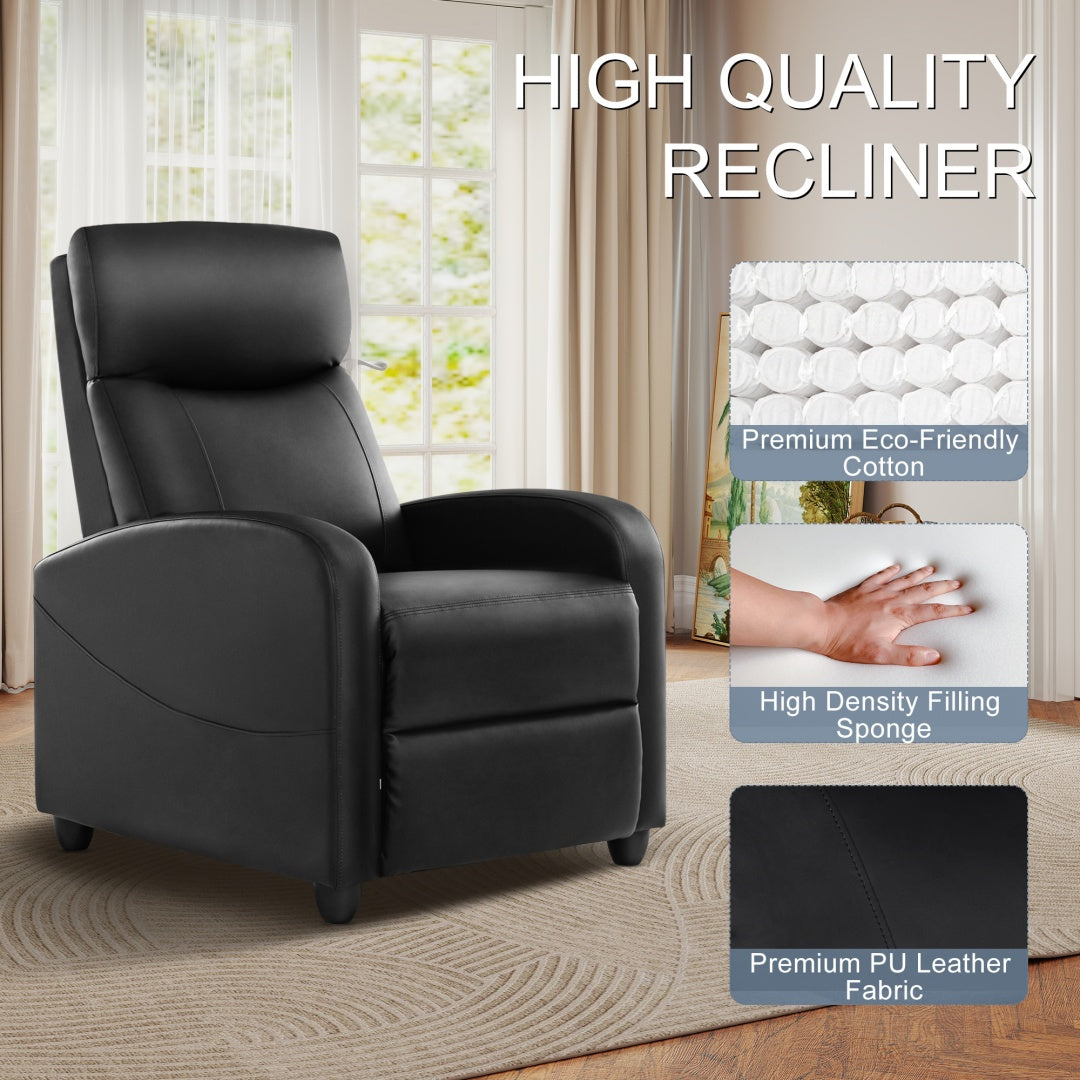 Recliner Chair PU Leather Recliner Sofa No Massage