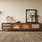 86 Inch TV Stand For TVs Up To 90, Entertainment Center With App Controlled LED Lights, 2 Drawers  Glass Door Storage, Modern Media Console For Living Room