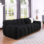 87.4 Length ,35.83inch Deepth ,human Body Structure For USA People, Marshmallow Sofa,boucle Sofa ,3 Seater, Black BOUCLE