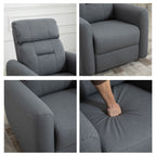 Manual Recliner Swivel Rocker Chair Theater Chair Single Sofa with Linen Fabric for Living Room Bedroom, Grey