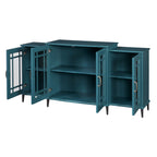 62 TV Stand, Buffet Sideboard Cabinet, Teal Blue