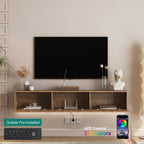 Floating TV Stand Wall Mounted With 16 Color LEDs,69 Modern TV Stand, Floating TV Cabinet Entertainment Center For 55 60 65 Inch