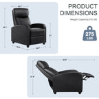 Recliner Chair PU Leather Recliner Sofa No Massage