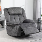Rocker Recliner Chair with Swivel, Fabric Reclining Chair with Cushion, Rocking Chair with Footrest, Charcoal Gray