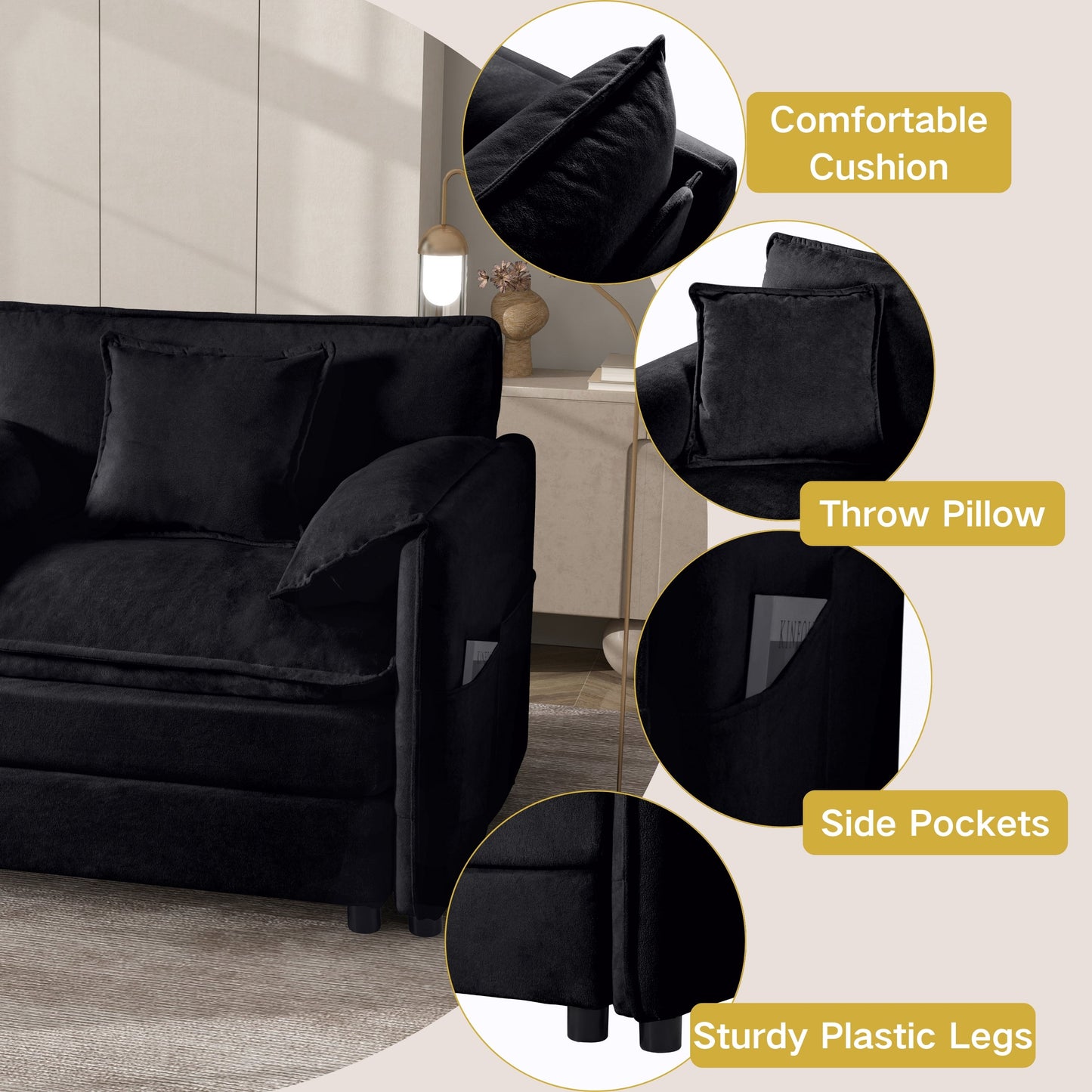 Modular Sectional Sofa - Oversized U Shaped Couch Set