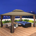 7-Piece Rattan Couch, Outdoor Patio Furniture Set, With Removable Cushions And Ottoman, Glass Coffee Table- Dark Coffee  Blue