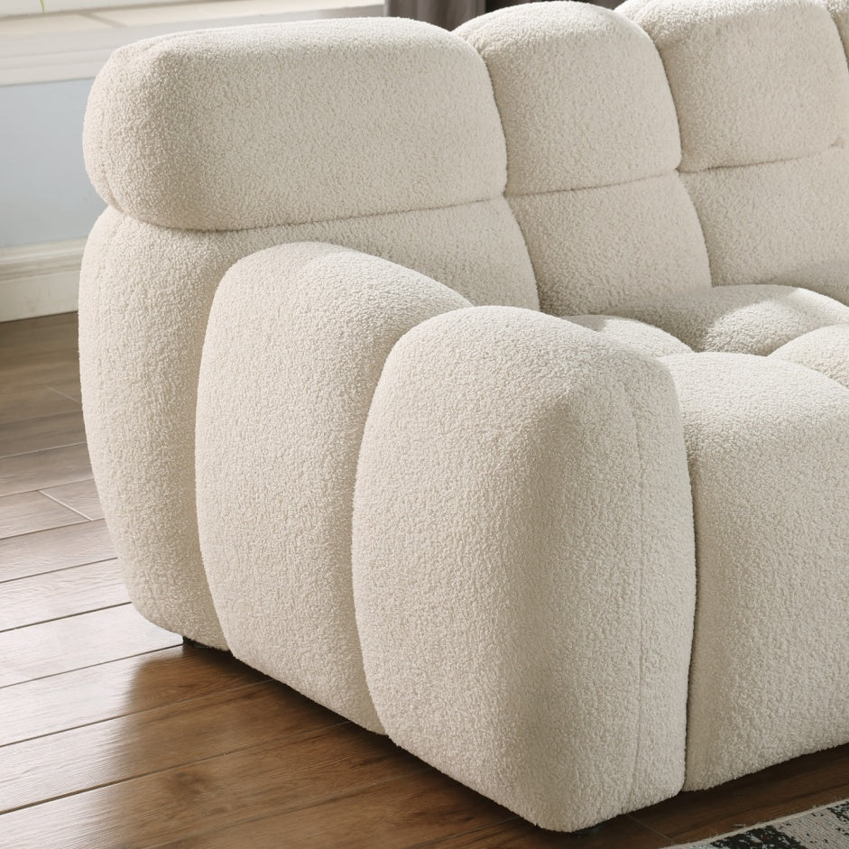 64.96 Length ,35.83inch Deepth ,human Body Structure For USA People, Marshmallow Sofa,boucle Sofa ,2 Seater, BEIGE BOUCLE