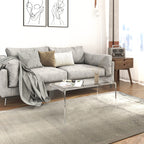 0.6" Thick Acrylic Coffee Table, 32" Long Rectangle Waterfall Coffee Table, Clear