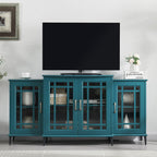 62 TV Stand, Buffet Sideboard Cabinet, Teal Blue