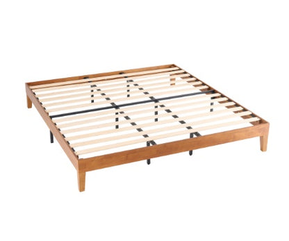 Solid Wood Bed Frame, Supported By Wooden Strips, Noise-free Design, No Need For Spring Box