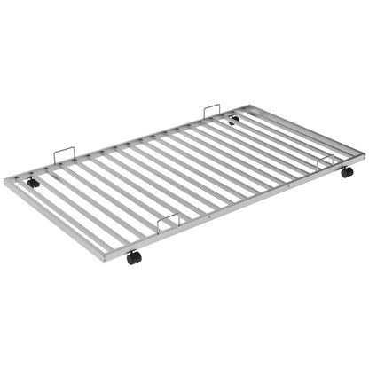 Twin Over Full Bunk Bed With Steel Frame, Trundle, Two-Side Ladders, Silver