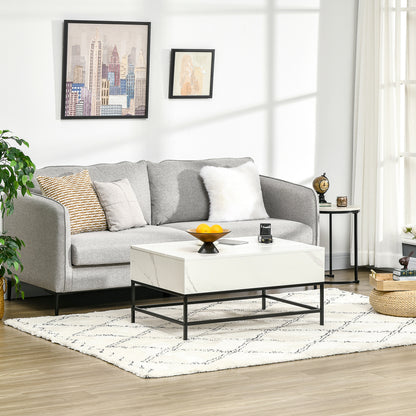 Modern Lift Top Coffee Table with Hidden Storage Compartment and Legs