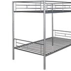 Twin Over Twin Metal Bunk Bed  Silver