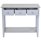 Console Table Industrial Desk with Drawer Bottom Shelf & Large Tabletop for Entryway or Living Room