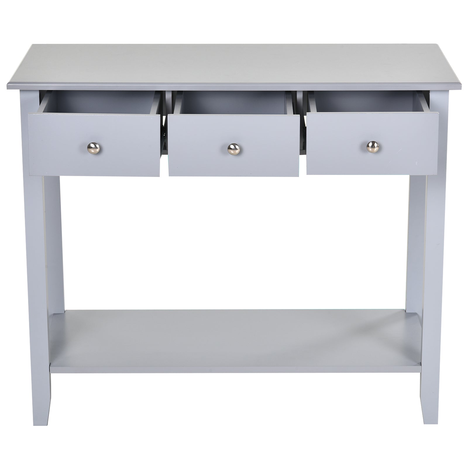 Console Table Industrial Desk with Drawer Bottom Shelf & Large Tabletop for Entryway or Living Room