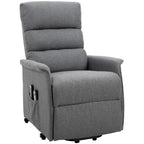 Power Lift Assist Recliner Chair for Elderly with Remote Control, Linen Fabric Upholstery Gray