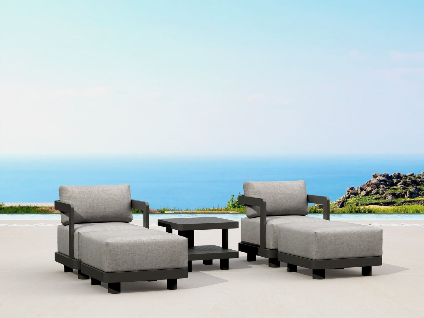 SET-905-AL 5-PC GRANADA ALUMINUM DEEP SEATING