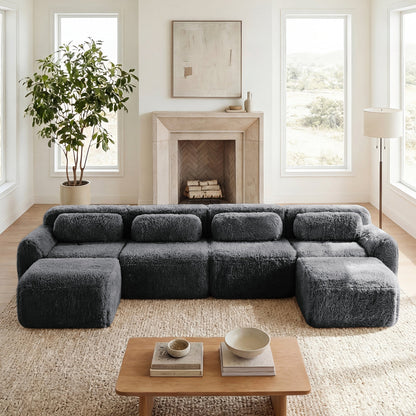 U-Shaped Boneless Sofa with High Density Sponge