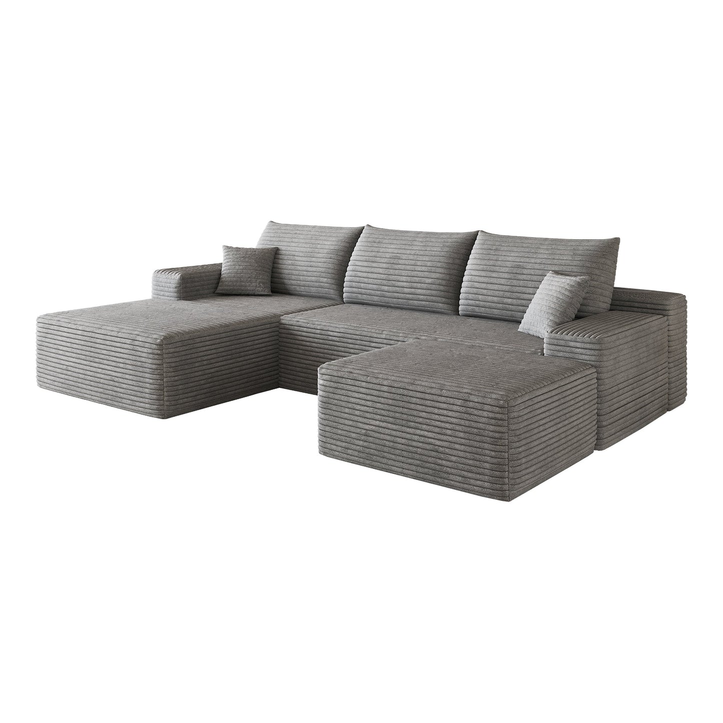 107" Cloud Sectional Sofa with 1 Ottoman