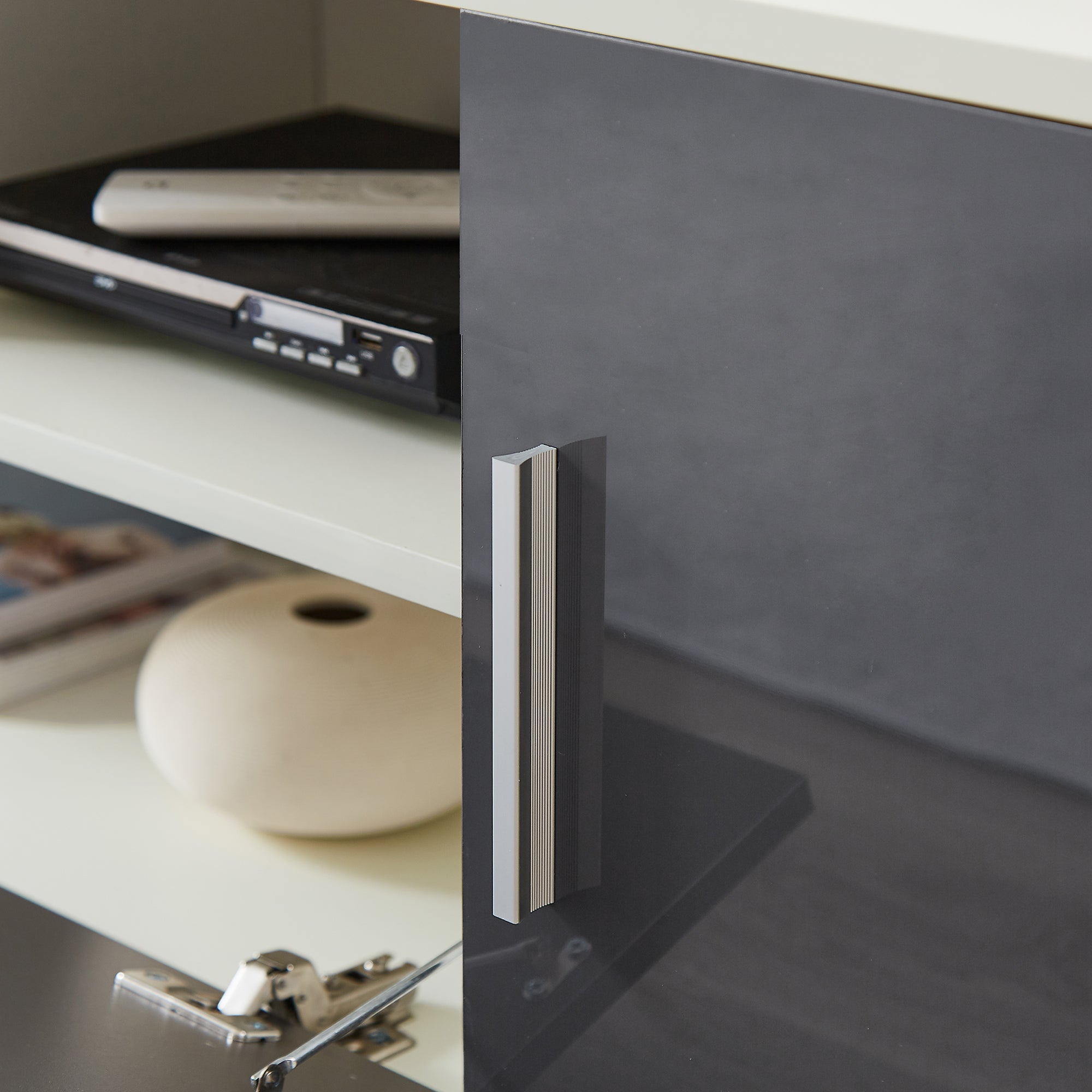 FashionTV Stand,TV Cabinet,entertainment Center TV Station,TV Console,console With LED Light Belt, Light Belt Can Be Remote Control,with Cabinets,open Cells,for The Living Room,bedroom,white Dark Gray