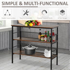 3-Tier Console Table Industrial Style Storage Shelf with a Robust Multi-Functional Design & Adjustable Feet