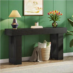 Long Console Table Wooden Rectangular Sofa Table Behind The Couch