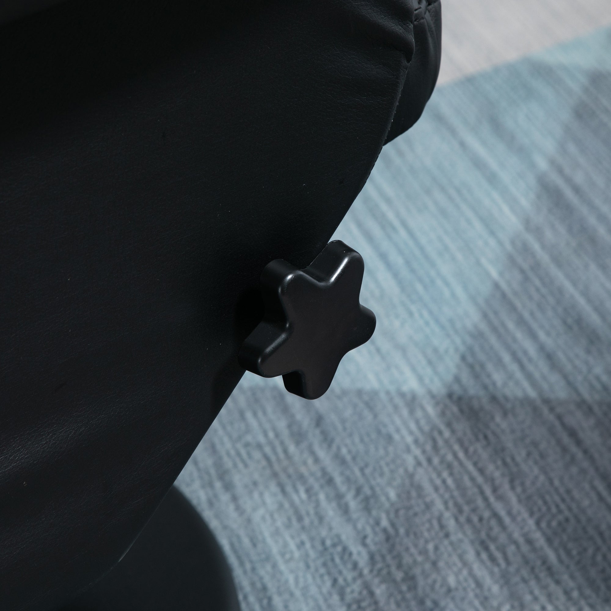 PU Leather Recliner Chair with Ottoman, Swivel Recliner and Ottoman with Round Wrapped Base for Living Room, Black