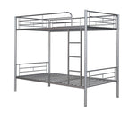 Twin Over Twin Metal Bunk Bed  Silver