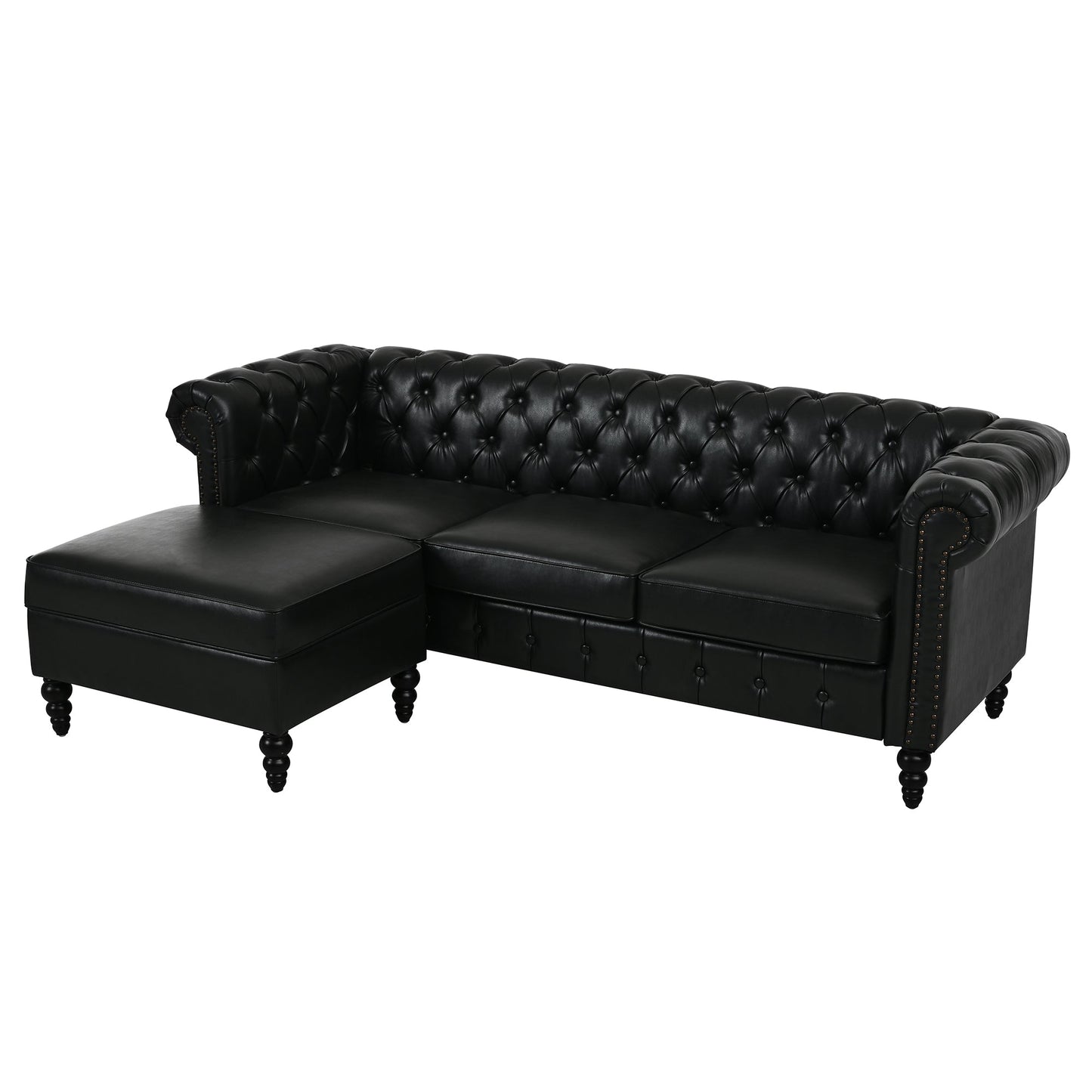 U-style 85" Modern 4-Seater L-Shaped Sectional Sofa