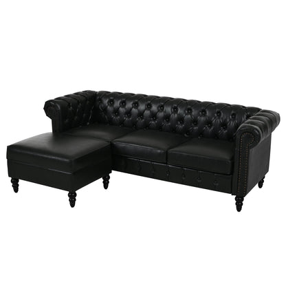 U-style 85" Modern 4-Seater L-Shaped Sectional Sofa