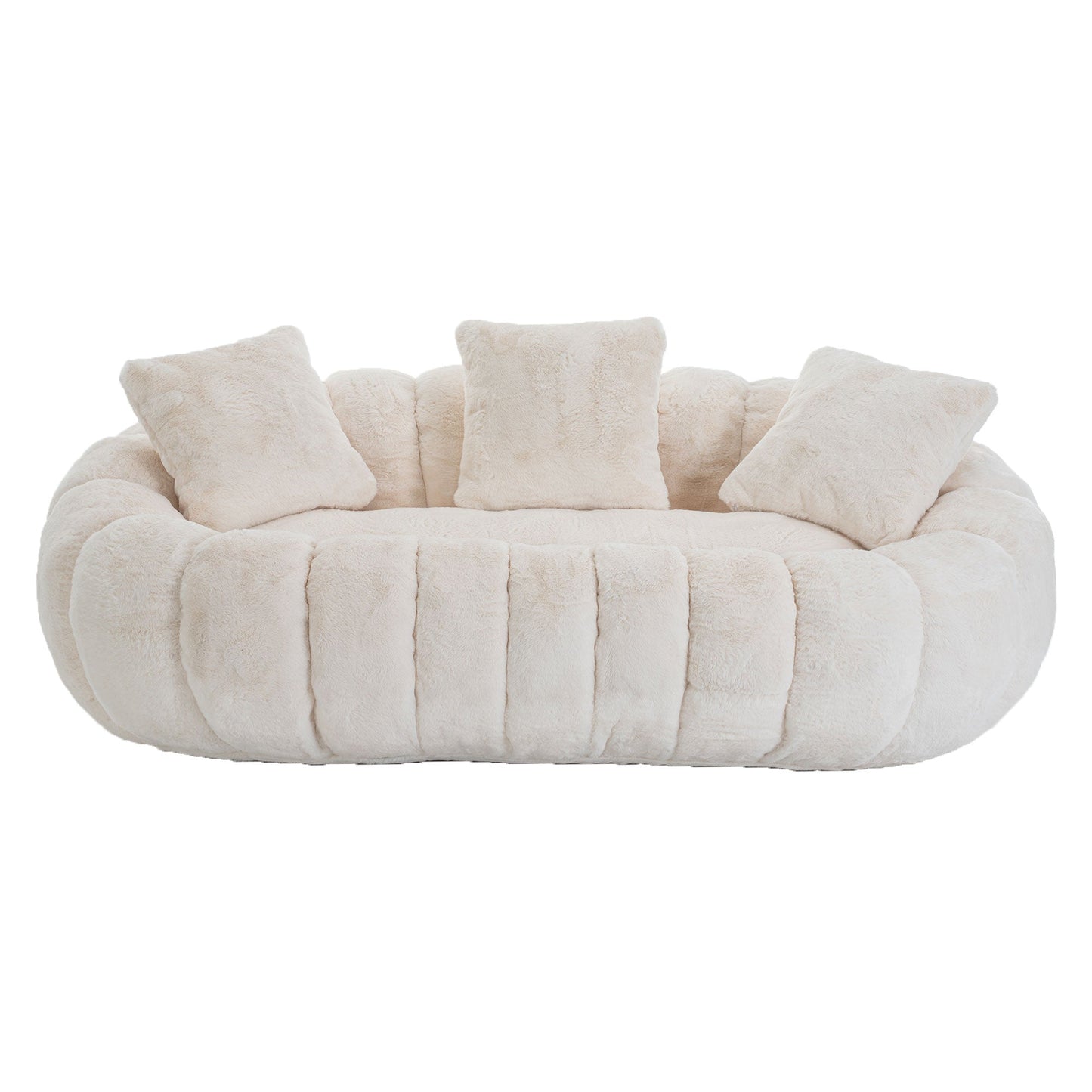 Floral-Shaped Ultra-Soft Faux Fur Sofa