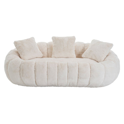 Floral-Shaped Ultra-Soft Faux Fur Sofa