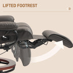 Modern RV Recliner Chair, PU Leather Swivel Recliner Armchair with Footrest for Living Room, Brown