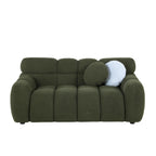 64.96 Length ,35.83inch Deepth ,human Body Structure For USA People, Marshmallow Sofa,boucle Sofa ,2 Seater, Olive Green BOUCLE