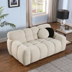 64.96 Length ,35.83inch Deepth ,human Body Structure For USA People, Marshmallow Sofa,boucle Sofa ,2 Seater, BEIGE BOUCLE